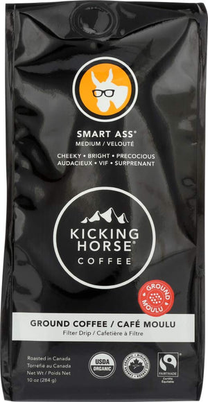 Kicking Horse Coffee, Smart Ass, Medium Roast, Whole Bean, 1 lb - Certified Organic, Fairtrade, Kosher Coffee